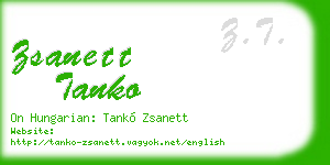 zsanett tanko business card
